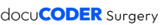 docuCODER Surgery project wordmark, dark text with color CODER for light surfaces