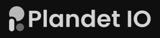 Plandet IO client logo, monochrome dark-background variant